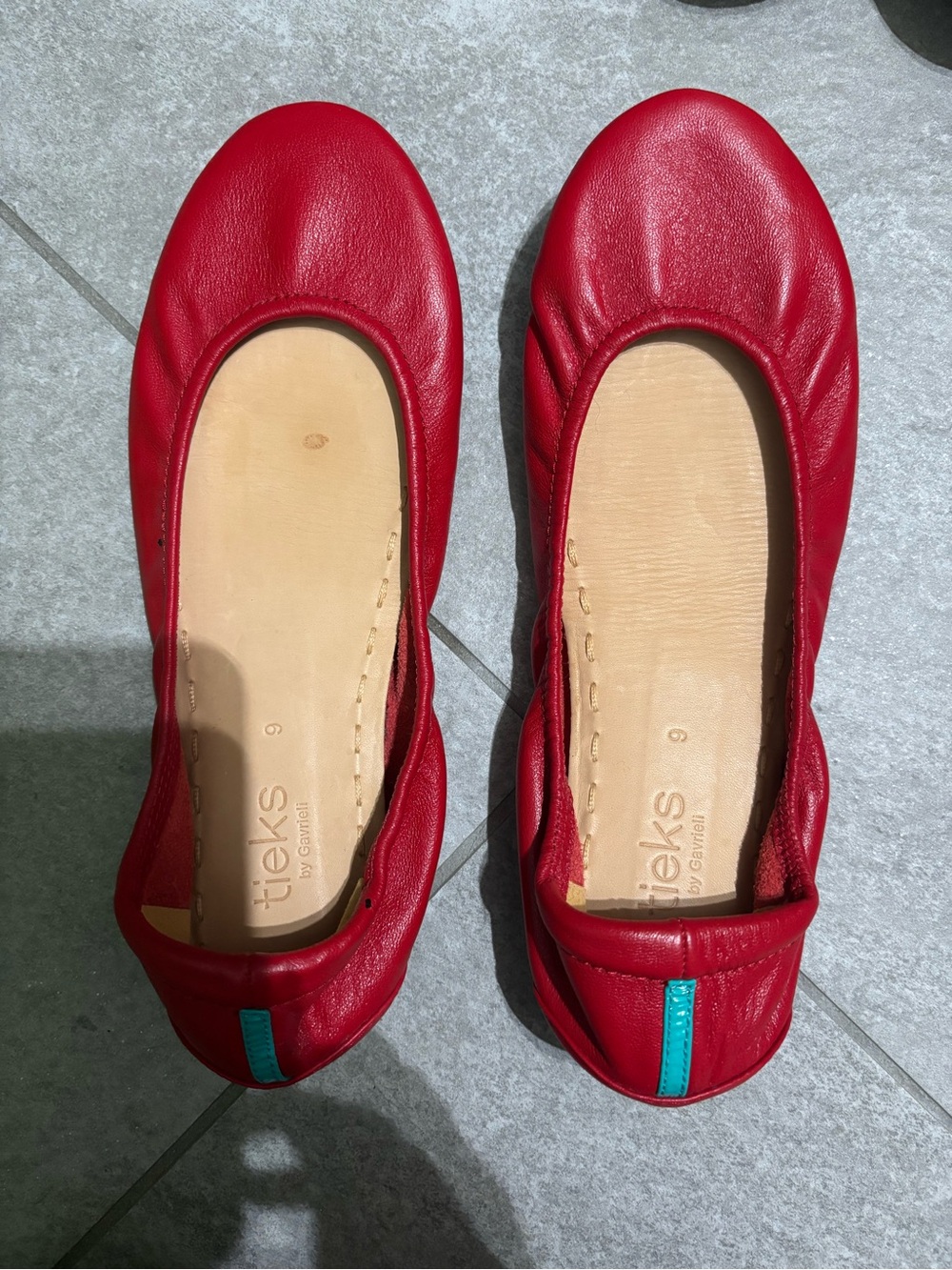 Tieks Women's Red Leather Ballet Flats